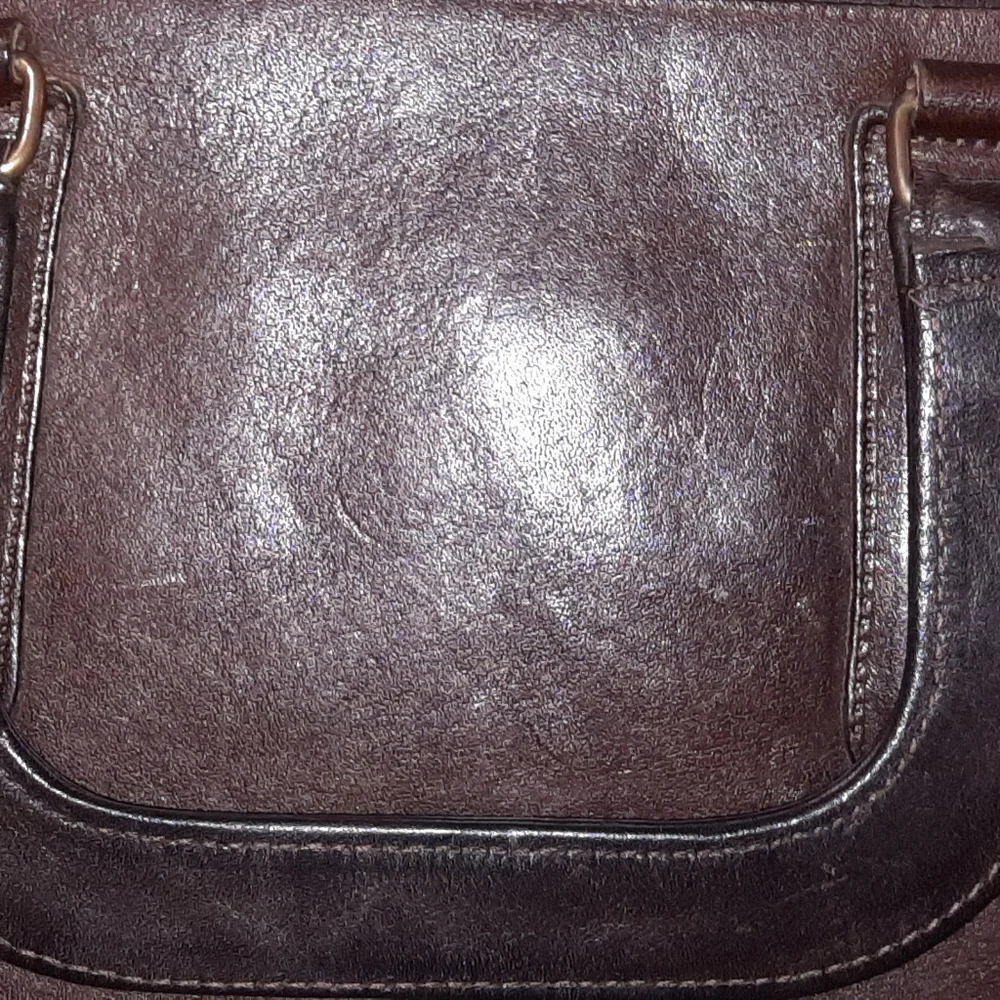 VINTAGE COACH NYC Bonnie Cashin Leather Satchel Slim Bag Mahogany Brown 60s 70s - Picture 15 of 16